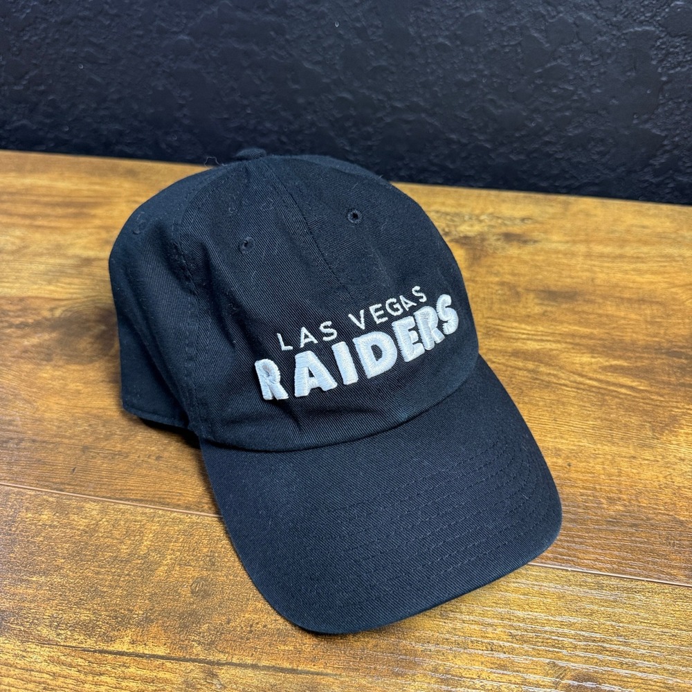 47 Brand Las Vegas Raiders Black Cotton Twill Adjustable Strapback Hat Mens OSFM